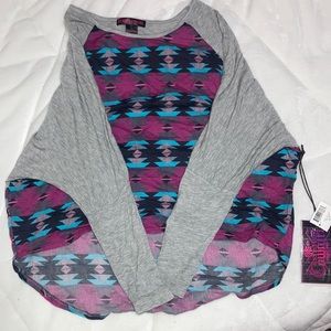 NWT L Rock and Roll Cowgirl long sleeve top
